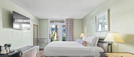 Premium bedding, down comforters, desk, iron/ironing board