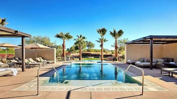 5 outdoor pools, open 7:00 AM to 10:00 PM, pool cabanas (surcharge)