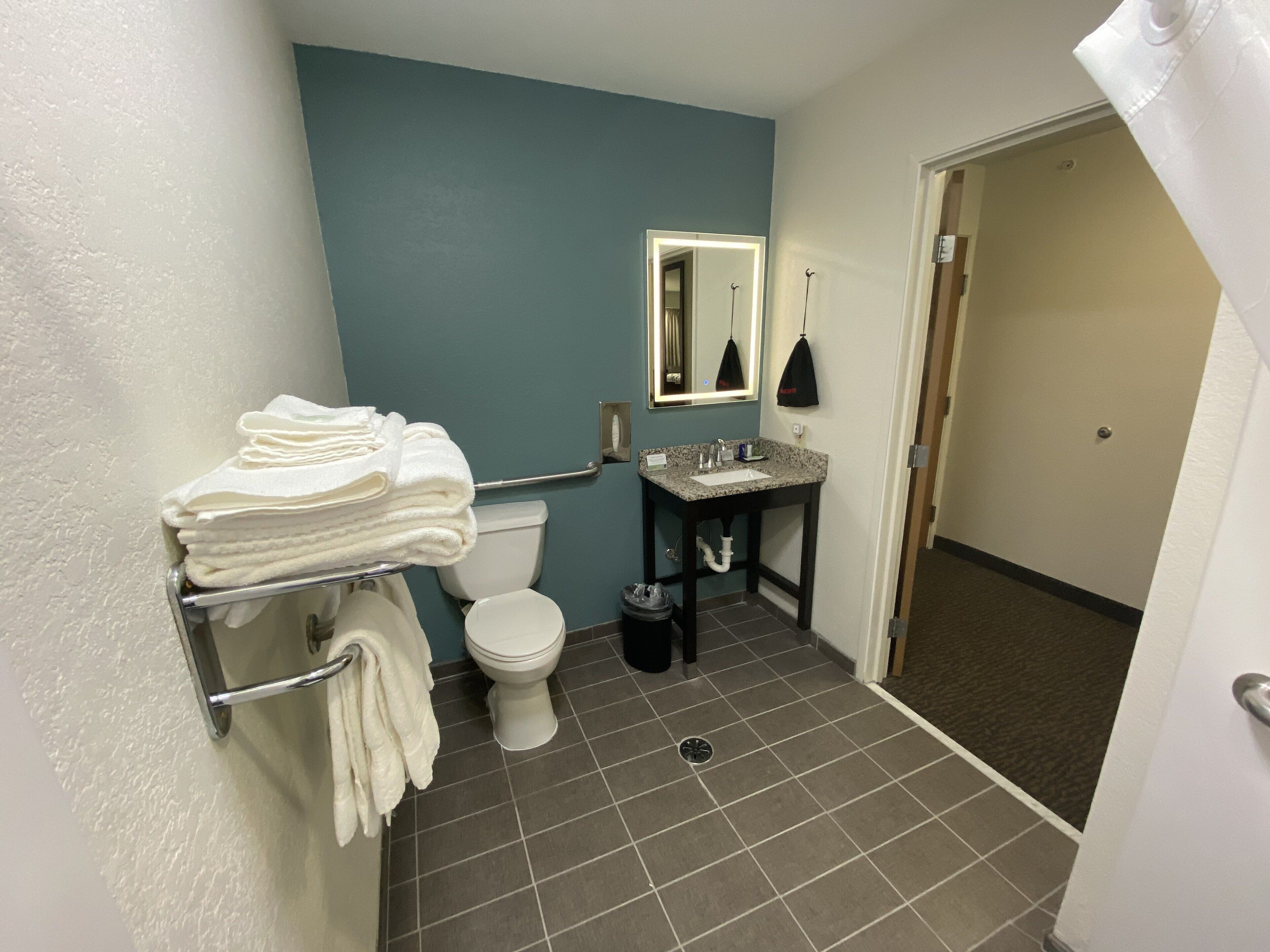 room, 1 king bed, accessible, non smoking | bathroom | combined shower/bathtub, free toiletries, hair dryer, towels