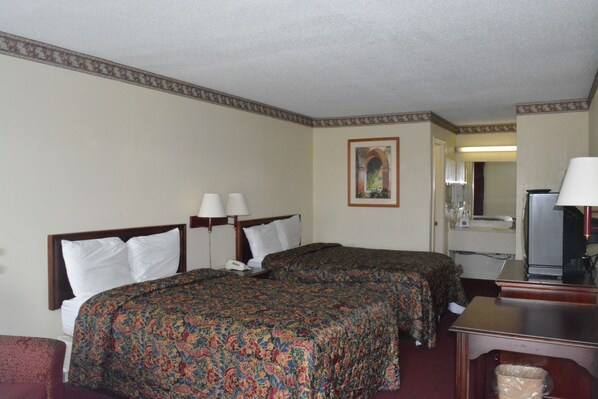 Desk, free WiFi, bed sheets