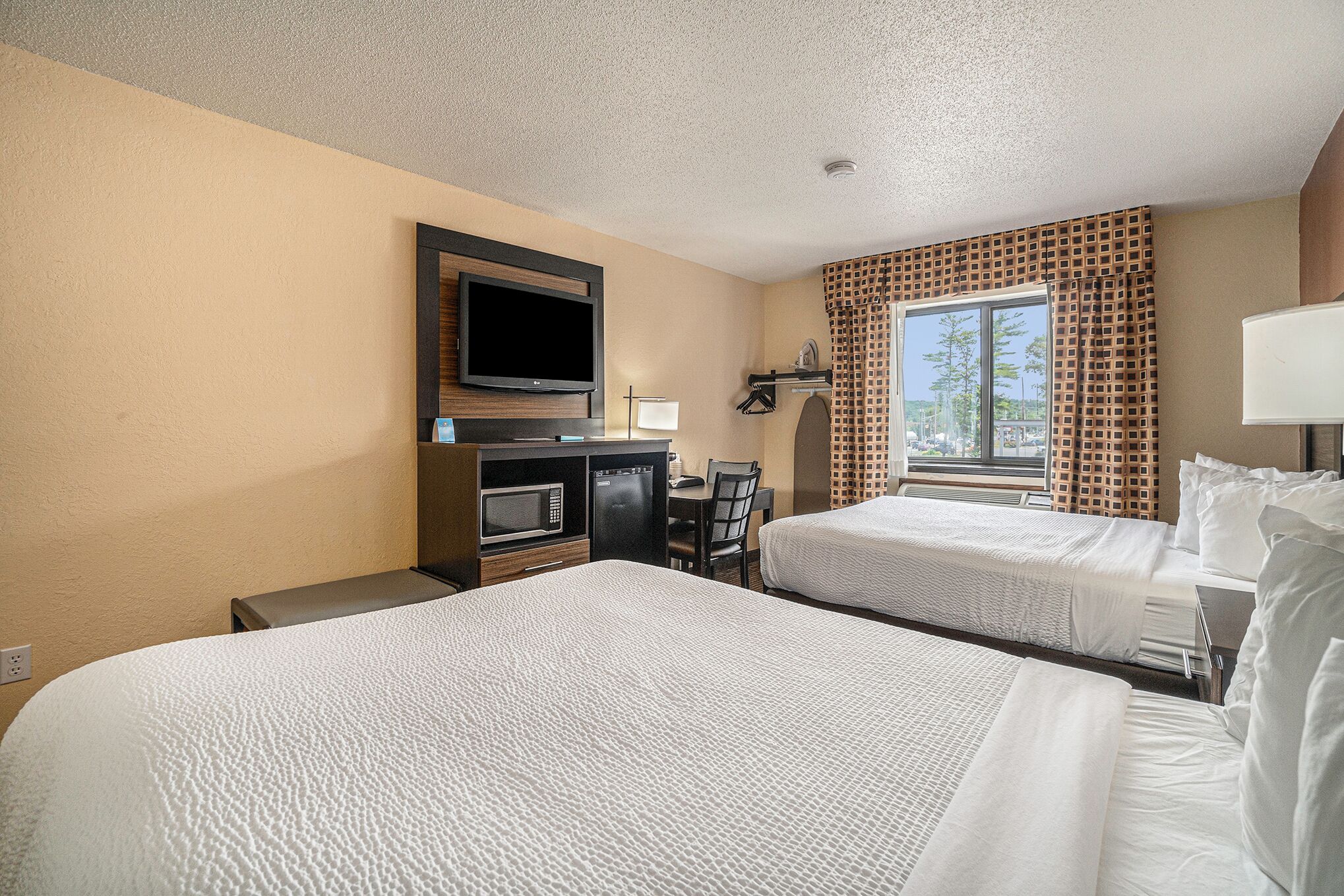 room, 2 queen beds, non smoking | desk, blackout curtains, iron/ironing board, rollaway beds