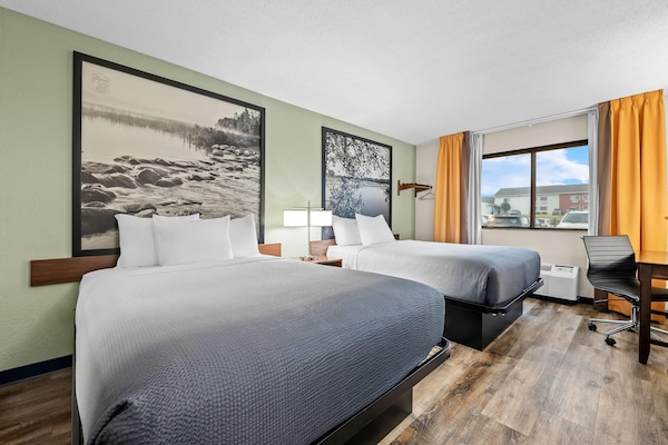 Standard Room, 2 Queen Beds, Refrigerator & Microwave | Desk, iron/ironing board, cribs (free), WiFi (free)