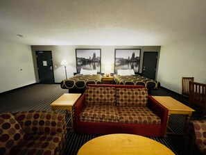 Studio Suite, 2 Queen Beds, Non Smoking | Desk, laptop workspace, blackout drapes, free WiFi