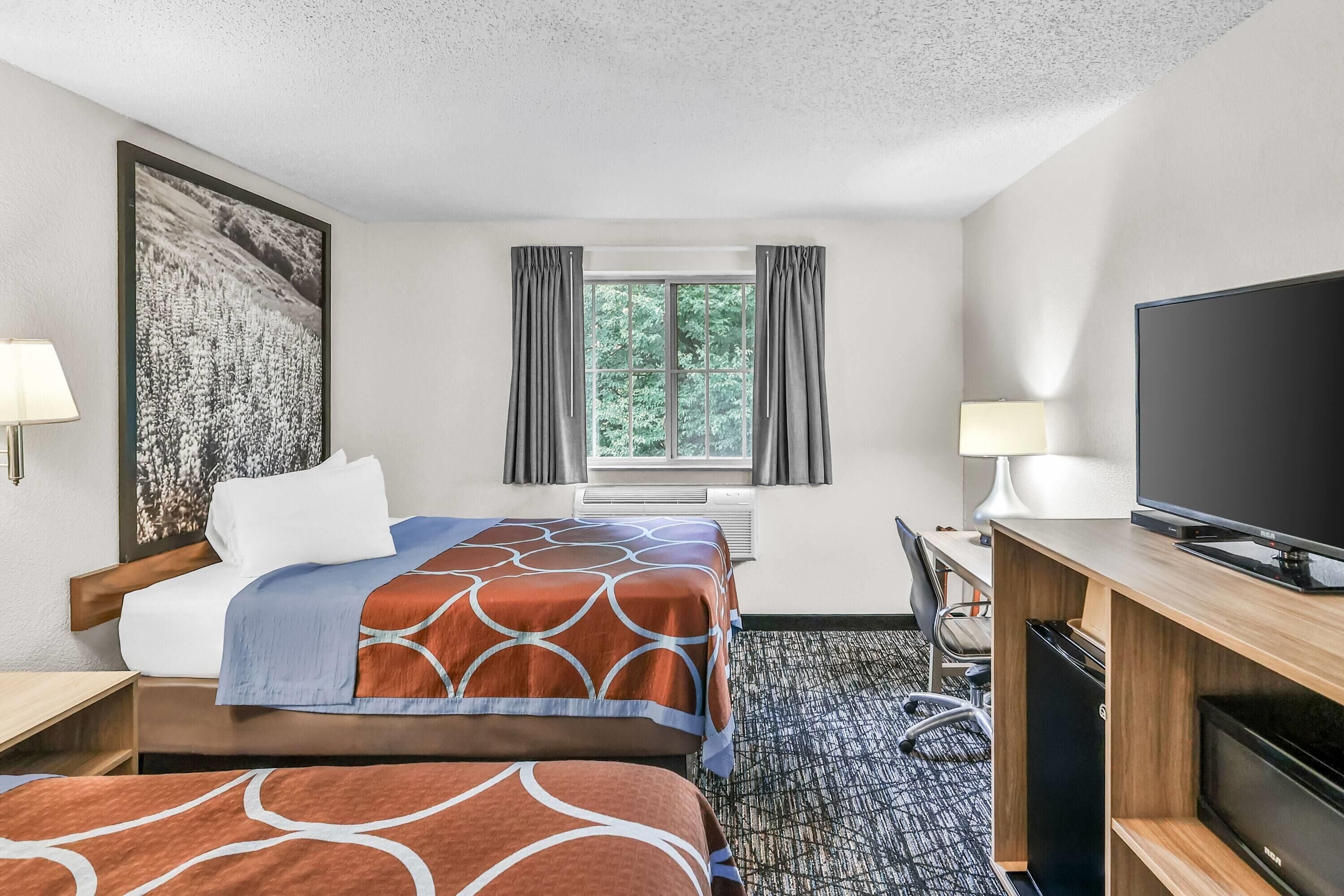 Room, 2 Double Beds, Non Smoking | In-room safe, desk, iron/ironing board (on request), cribs (free)