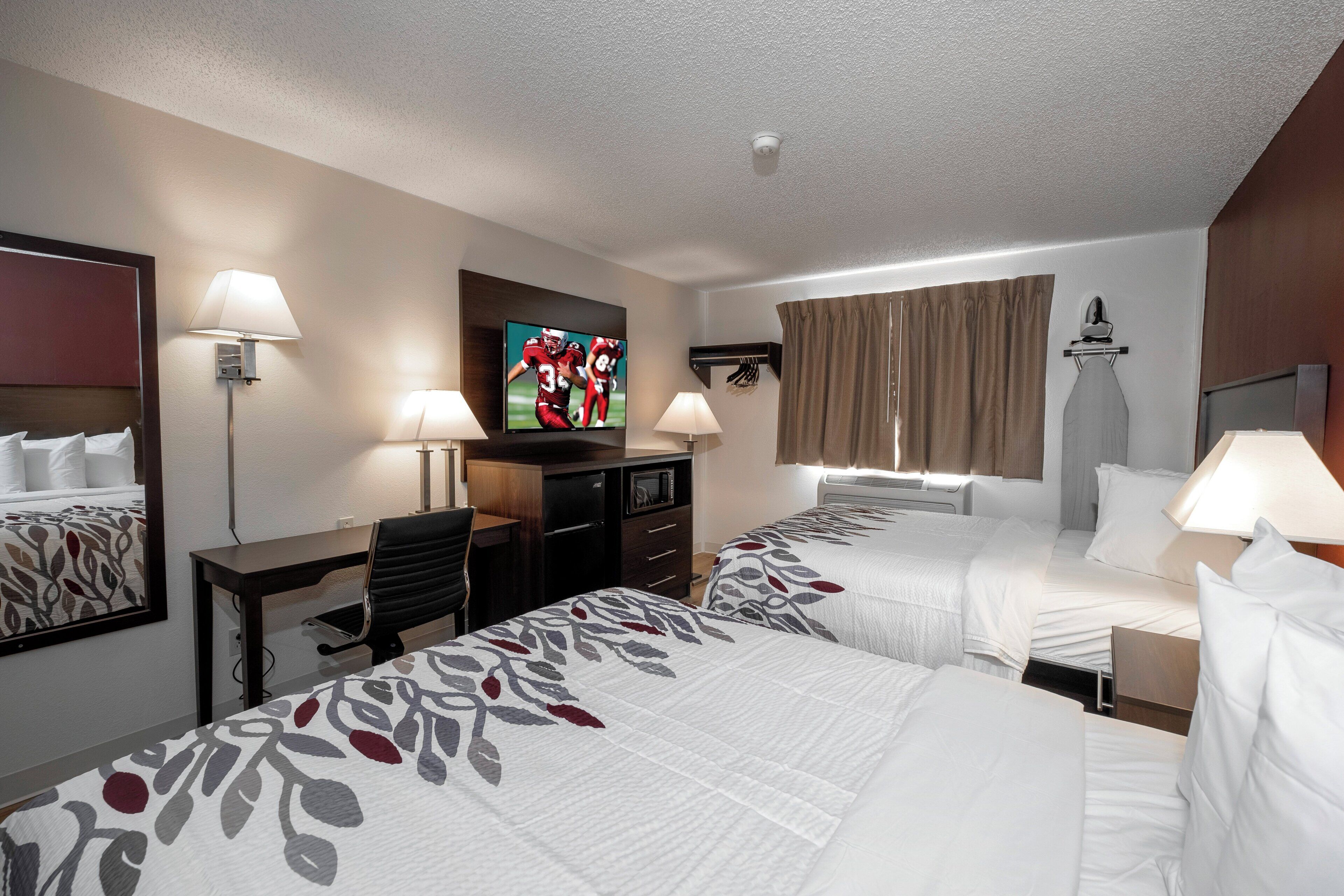 Deluxe Room, 2 Queen Beds (Smoke Free) | 1 bedroom, desk, laptop workspace, blackout drapes