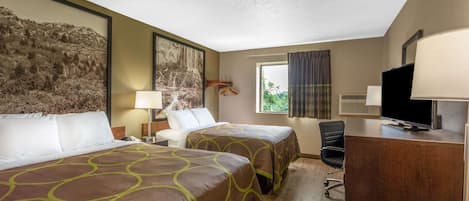 Room, 2 Queen Beds, Non Smoking | Desk, free WiFi, bed sheets