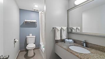 Room, 1 Queen Bed, Non Smoking | Bathroom | Combined shower/tub, free toiletries, hair dryer, towels