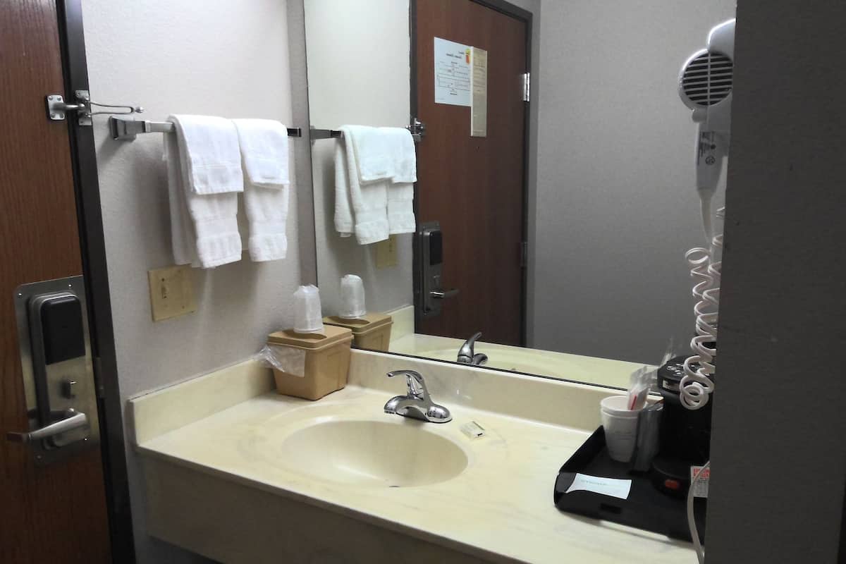 free toiletries, hair dryer, towels