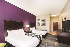 Premium bedding, pillow-top beds, desk, blackout curtains