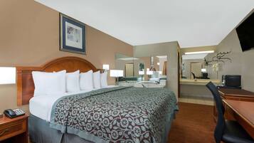 Desk, iron/ironing board, free WiFi, alarm clocks