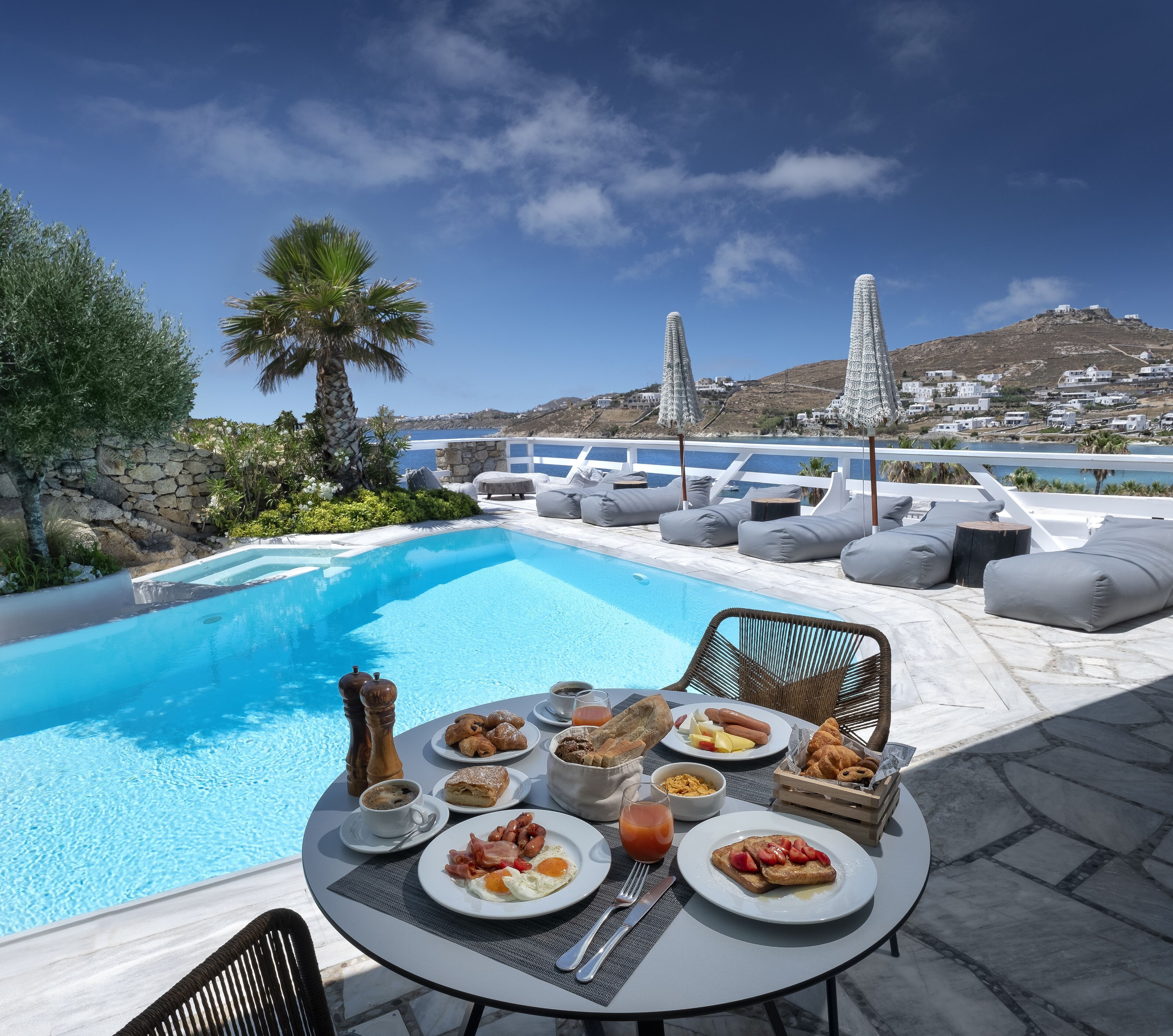 breakfast, lunch, dinner served; mediterranean cuisine, pool views