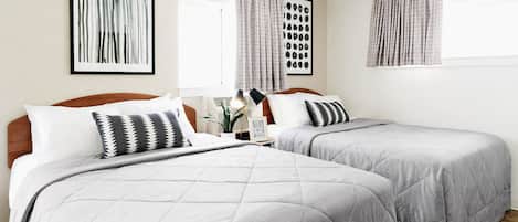 Premium Room, 2 Double Beds | 1 bedroom, desk, bed sheets