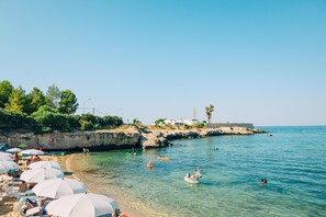 Private beach, sun-loungers, beach umbrellas, waterskiing