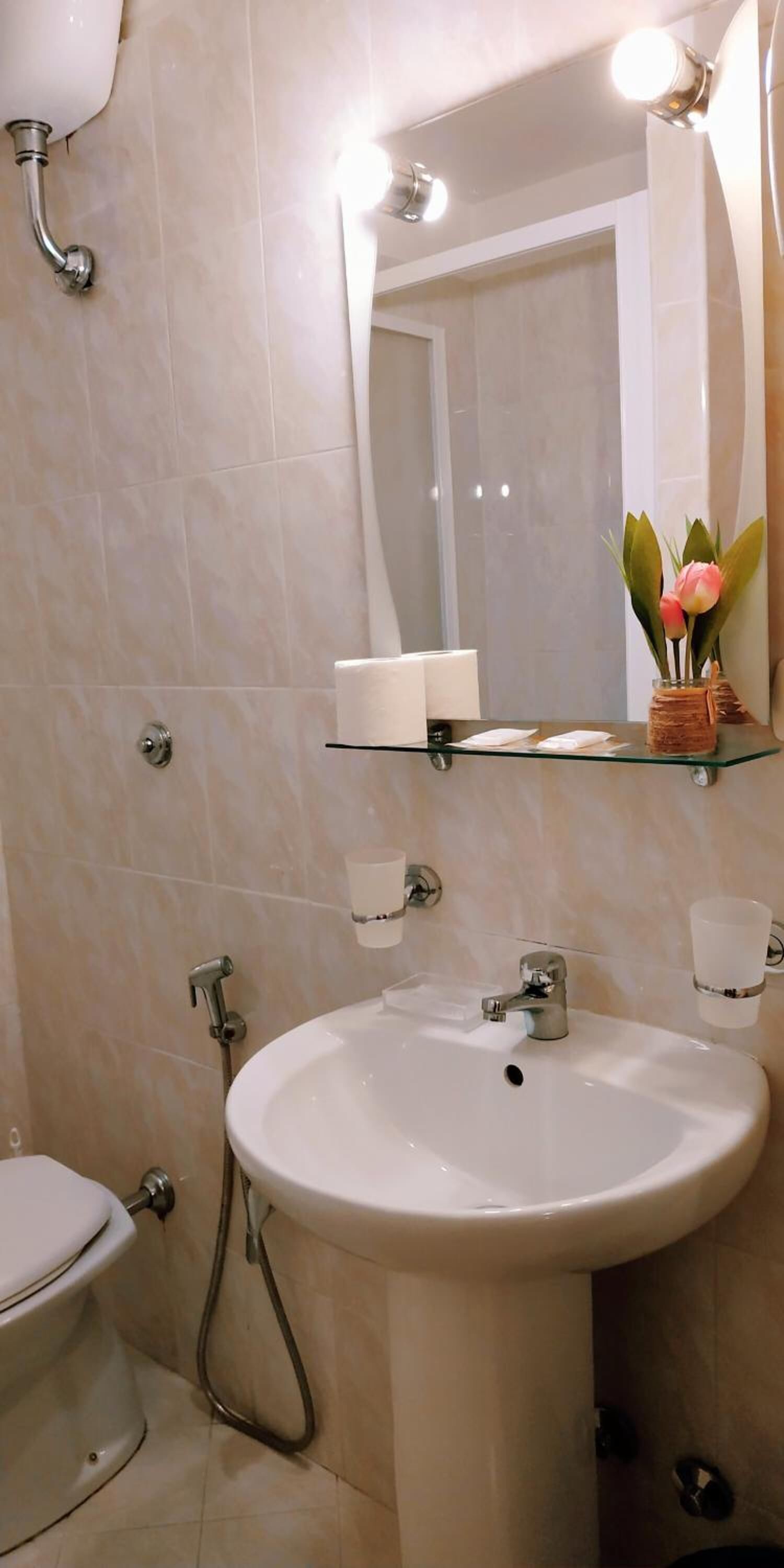 shower, rainfall showerhead, free toiletries, hair dryer