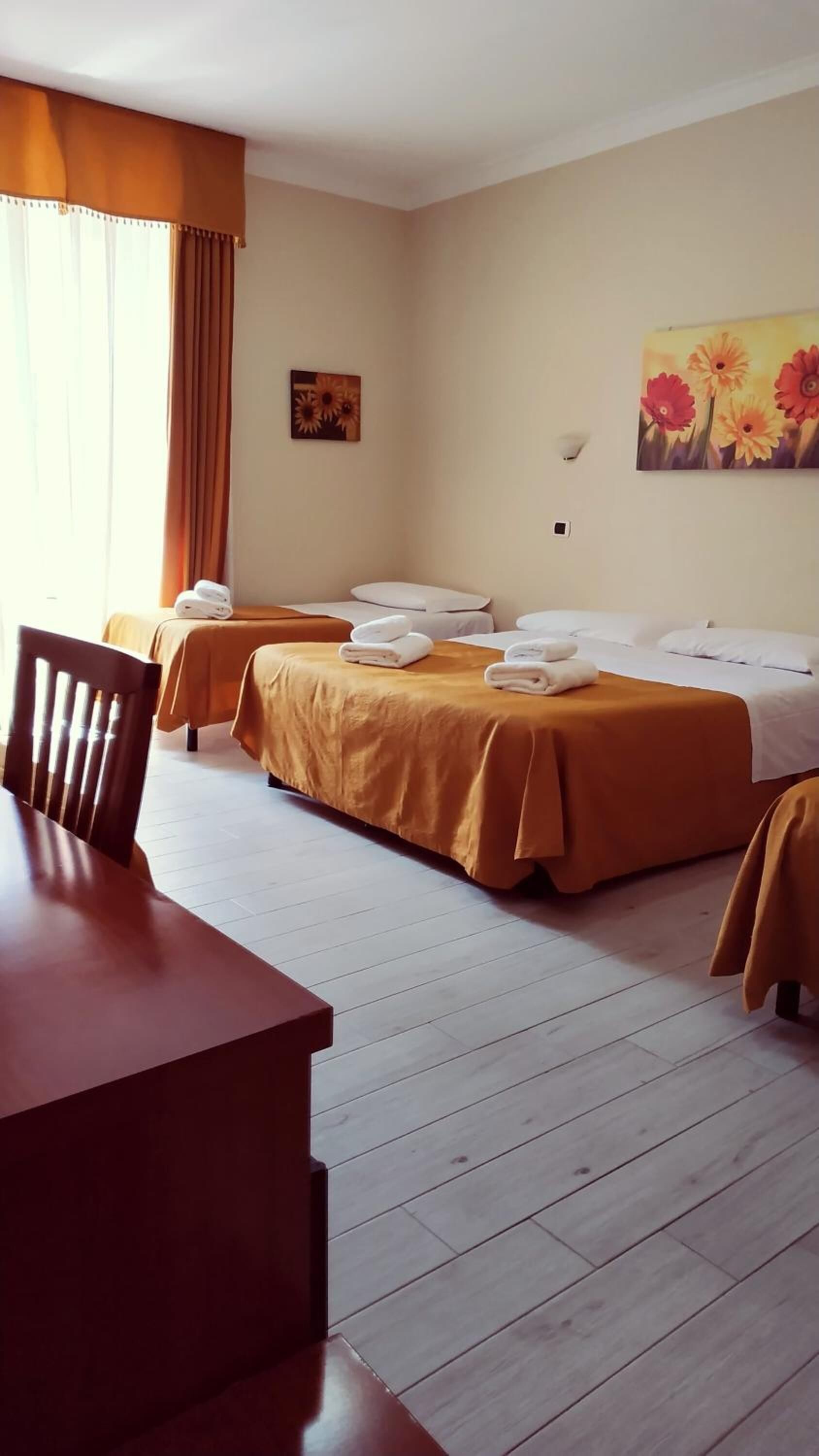 desk, blackout curtains, free wifi, bed sheets