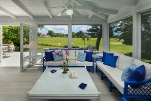 42-inch LCD TV with cable channels, TV, DVD player