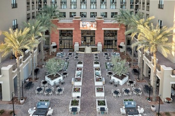 A spacious lobby with a seating area, large windows, and a staircase. at The Westin Kierland Resort and Spa