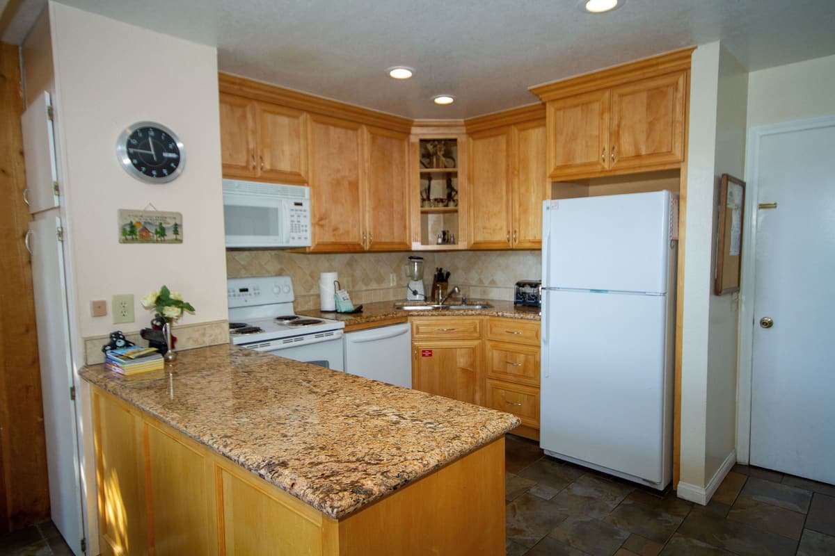 Condo, 1 Bedroom (Loft) | Private kitchen | Full-sized fridge, microwave, stovetop, dishwasher