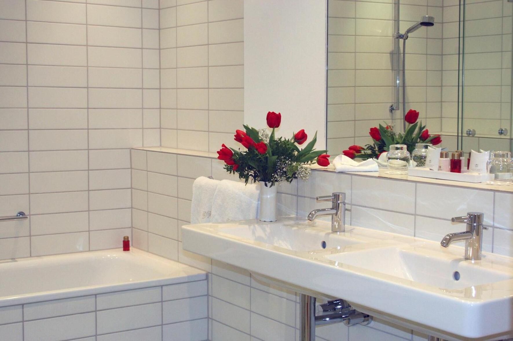 shower, hair dryer, bathrobes, slippers