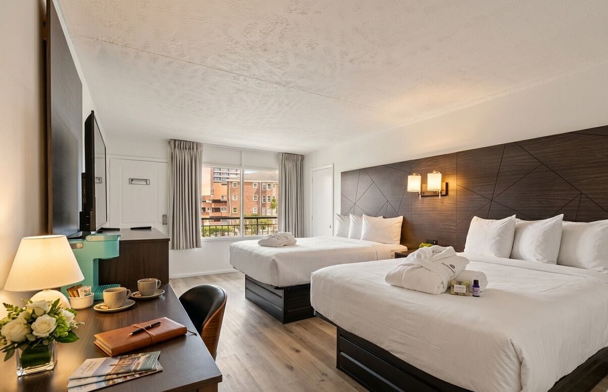 Hypo-allergenic bedding, in-room safe, desk, iron/ironing board