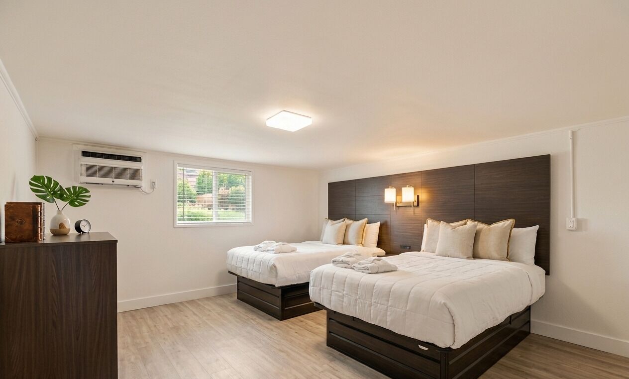 ห้องแฟมิลี่สวีท, 2 ห้องนอน, วิวเมือง, ริมชายหาด | เครื่องนอนป้องกันสารก่อภูมิแพ้, ตู้นิรภัยในห้องพัก, โต๊ะทำงาน