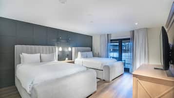 Hypo-allergenic bedding, down comforters, pillowtop beds, in-room safe
