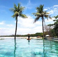 On the beach, white sand, beach bar