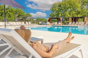 Indoor pool, seasonal outdoor pool, cabanas (surcharge), sun loungers