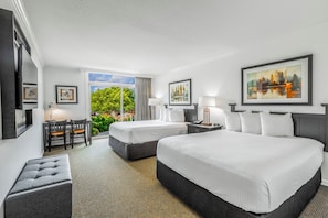 Deluxe Double Room, 2 Queen Beds, Patio, Lakeside | Pillow-top beds, in-room safe, desk, iron/ironing board