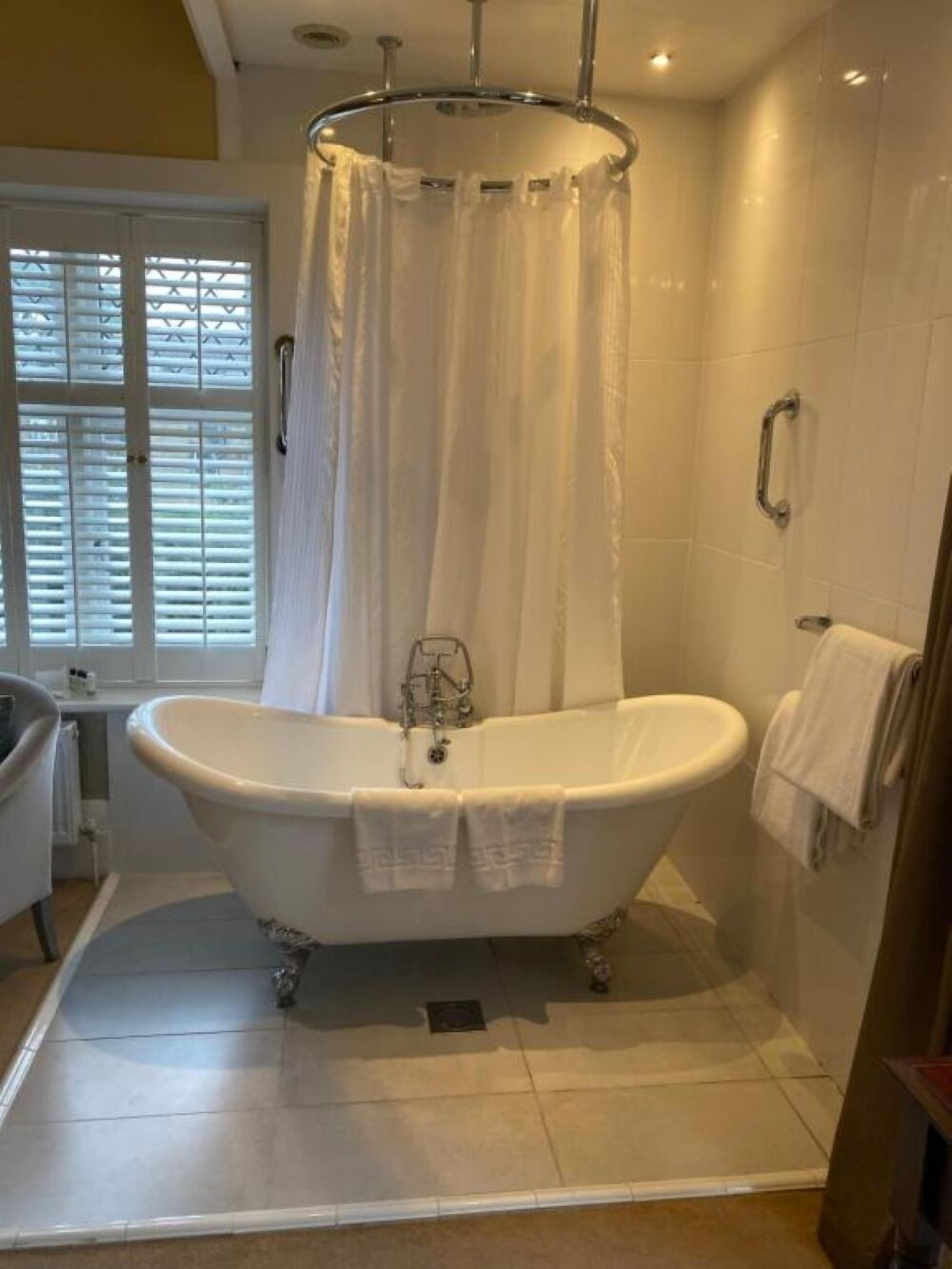 signature double room, ensuite, garden view | bathroom | designer toiletries, hair dryer, towels