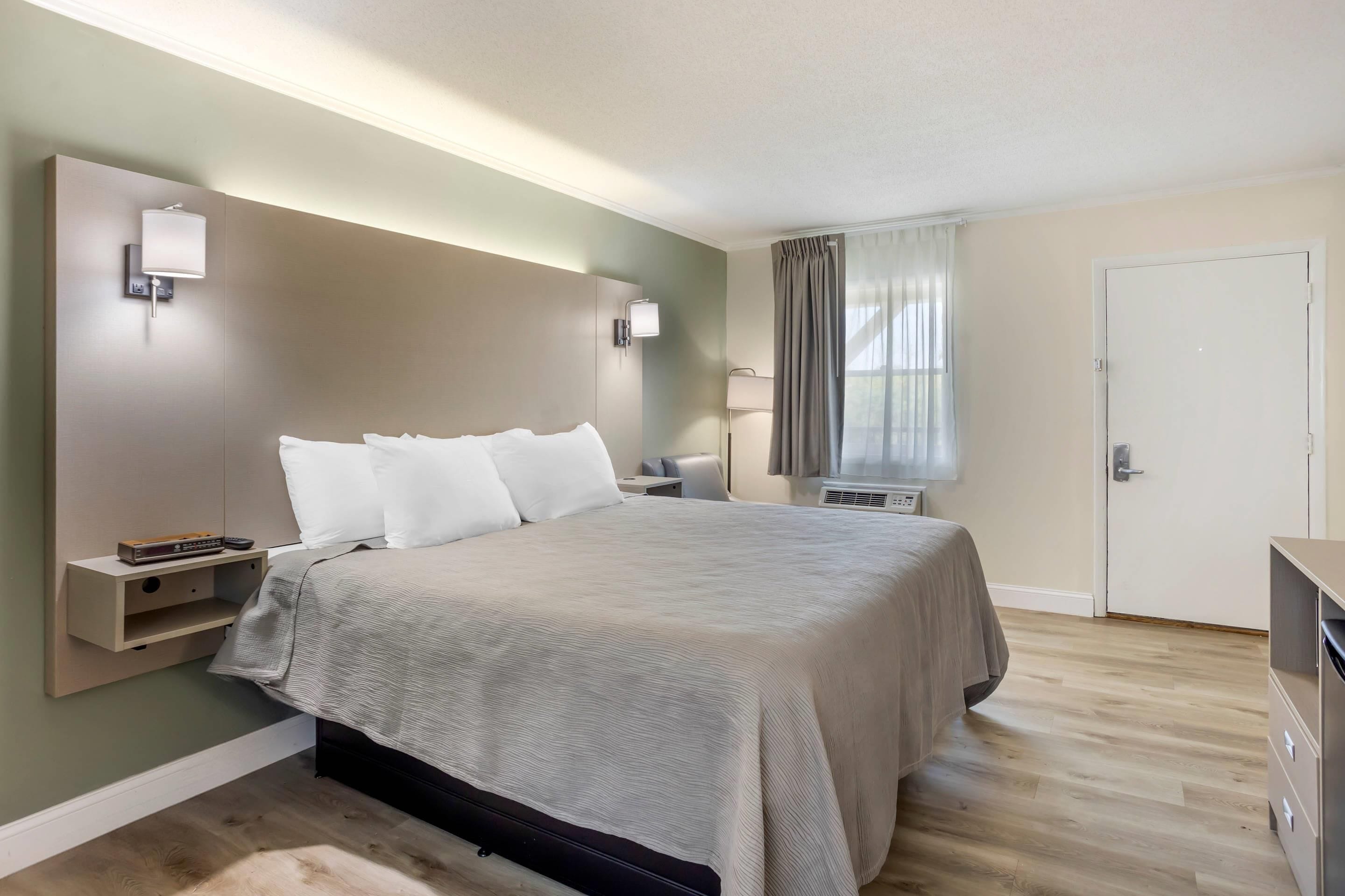 Room, 1 King Bed, Non Smoking (Efficiency) | Desk, iron/ironing board, free cribs/infant beds, free WiFi