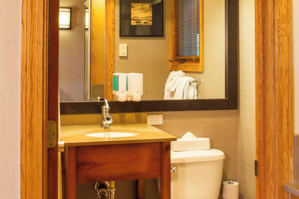 free toiletries, hair dryer, towels, soap