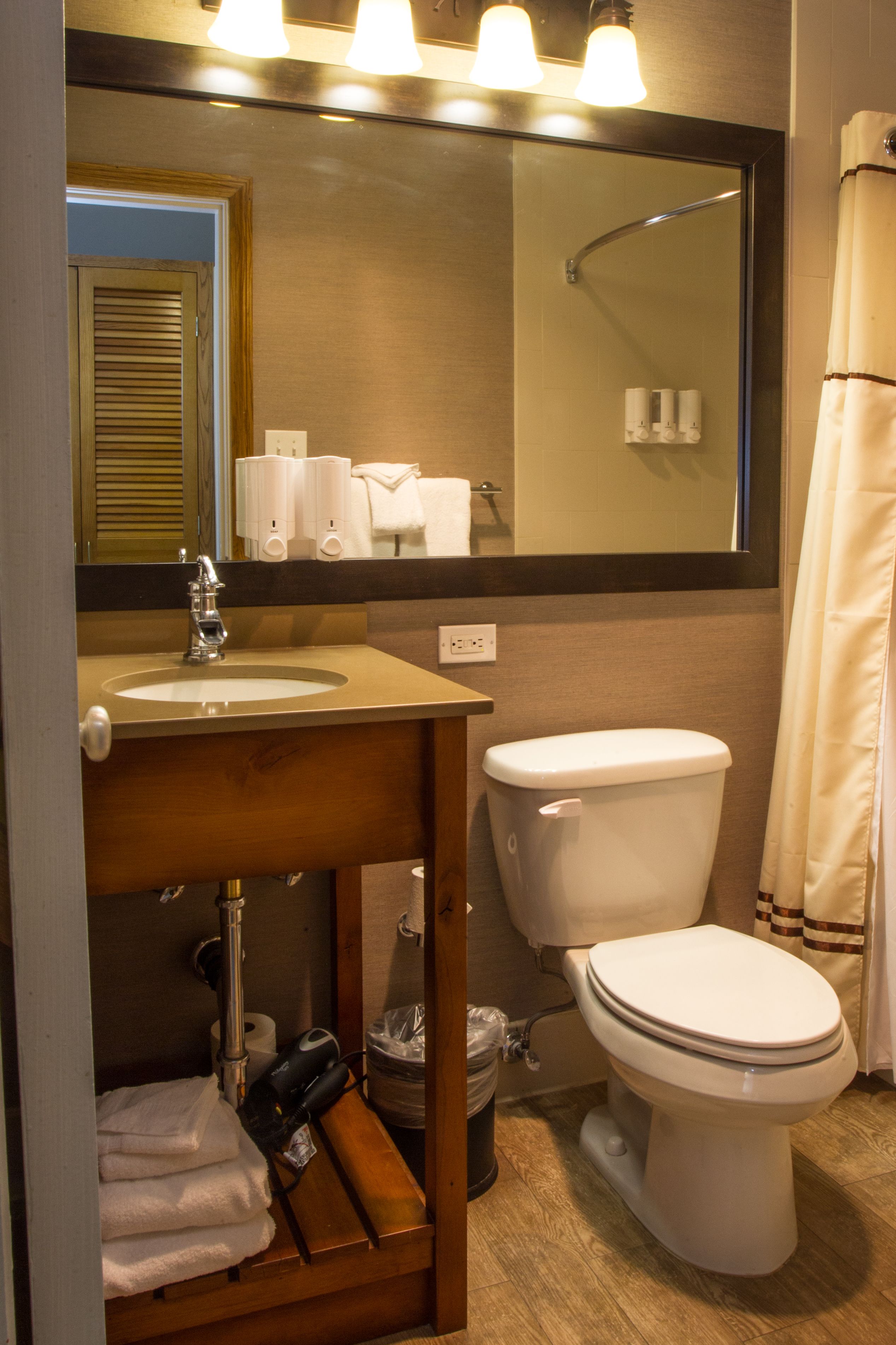 free toiletries, hair dryer, towels, soap