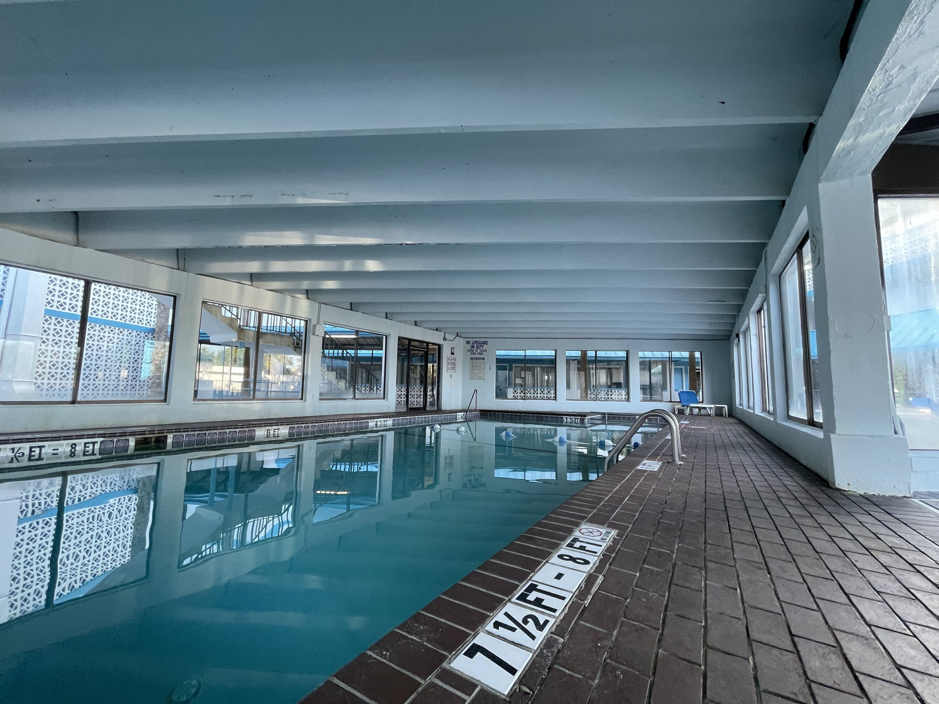 Indoor pool, outdoor pool, sun loungers