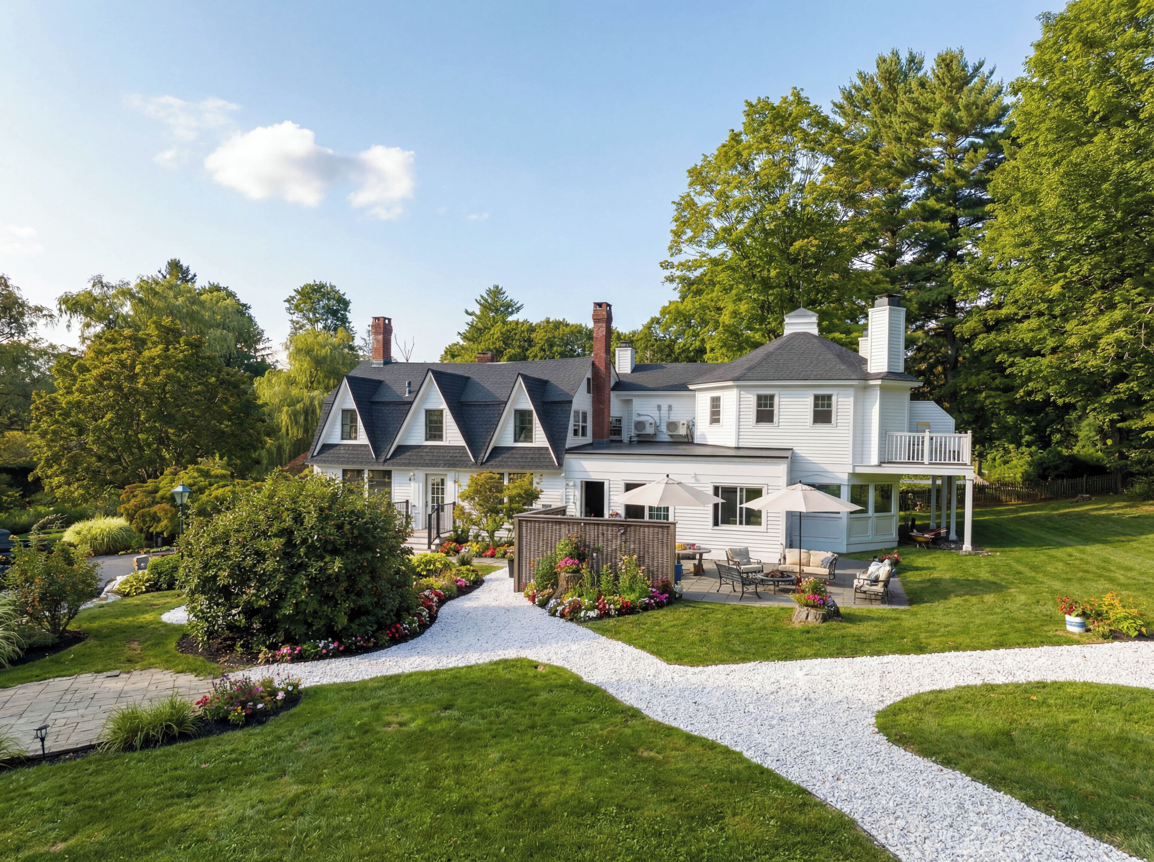 Vista frontal de la propiedad