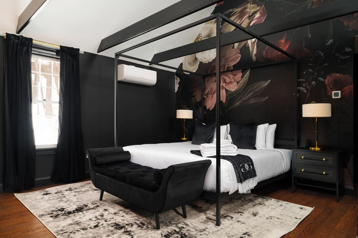 Premium bedding, down duvets, pillow-top beds, individually decorated