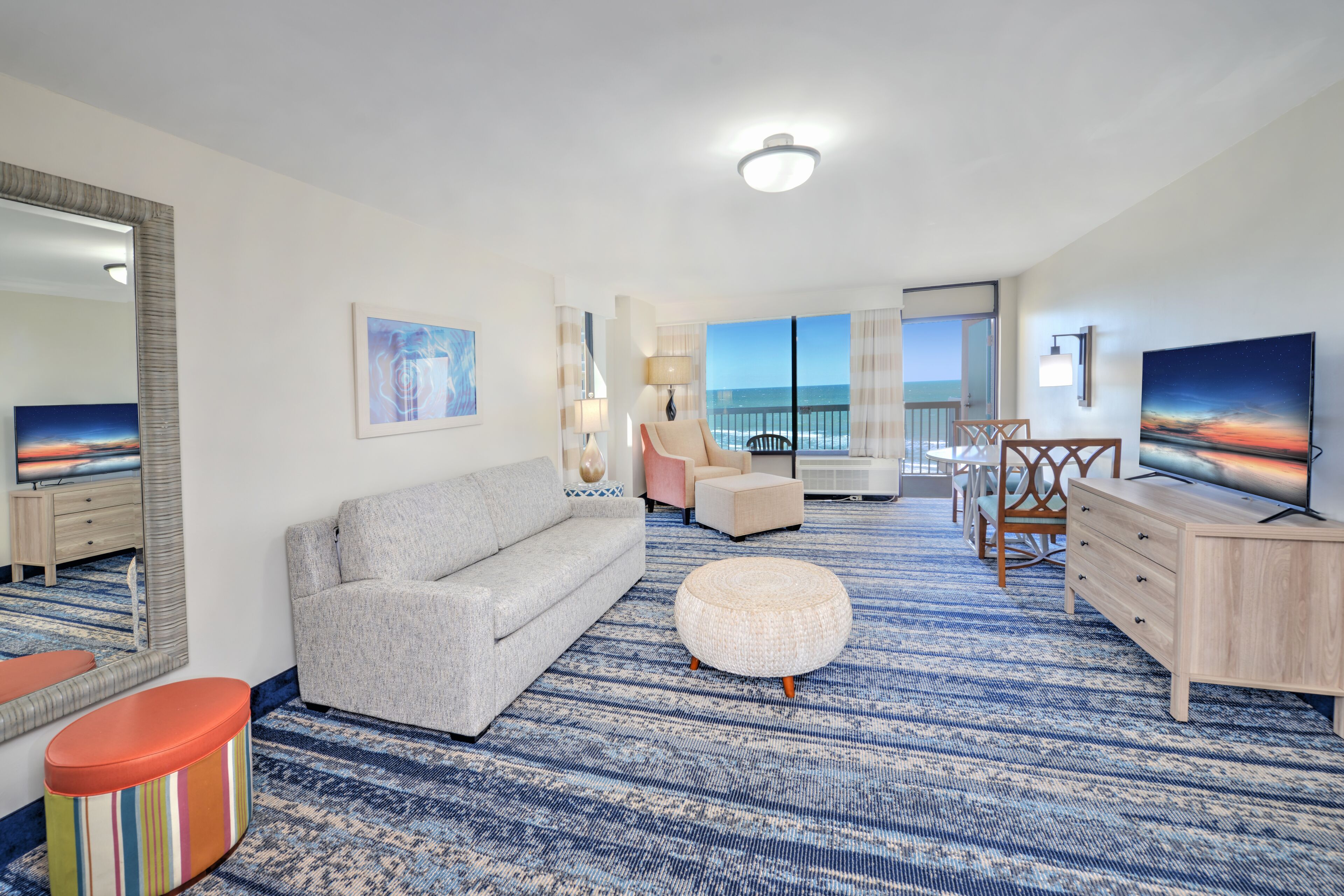 family suite, 1 bedroom, kitchen, ocean view | 1 bedroom, in-room safe, desk, laptop workspace