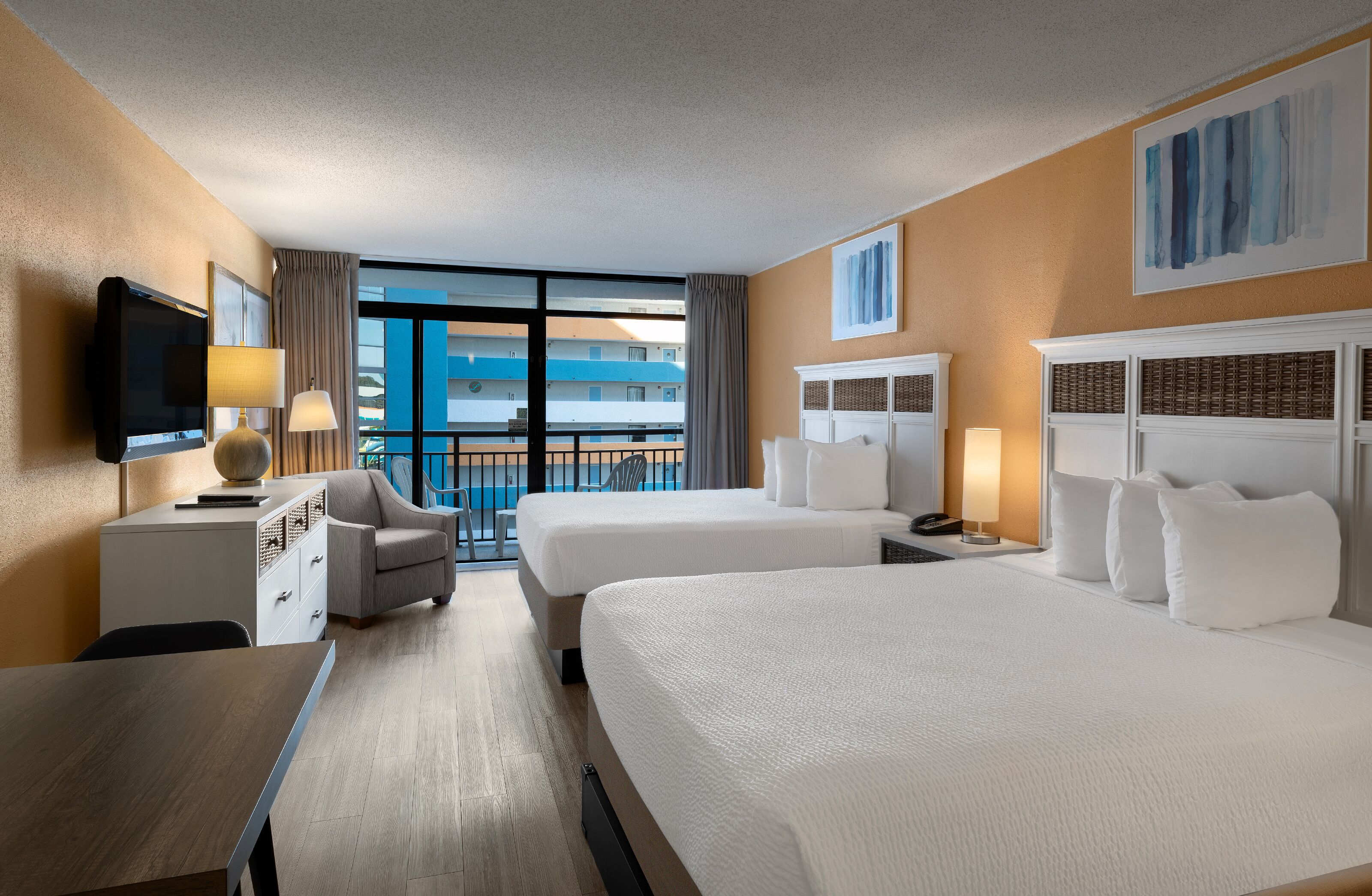 Standard Room, 2 Double Beds | In-room safe, blackout drapes, iron/ironing board, free WiFi