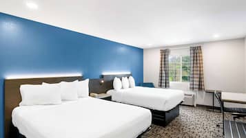 Standard Room, 2 Queen Beds, Non Smoking | Laptop workspace, iron/ironing board, free WiFi, bed sheets