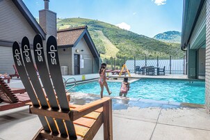 Indoor pool, outdoor pool, open 9:00 AM to 10:00 PM, pool loungers