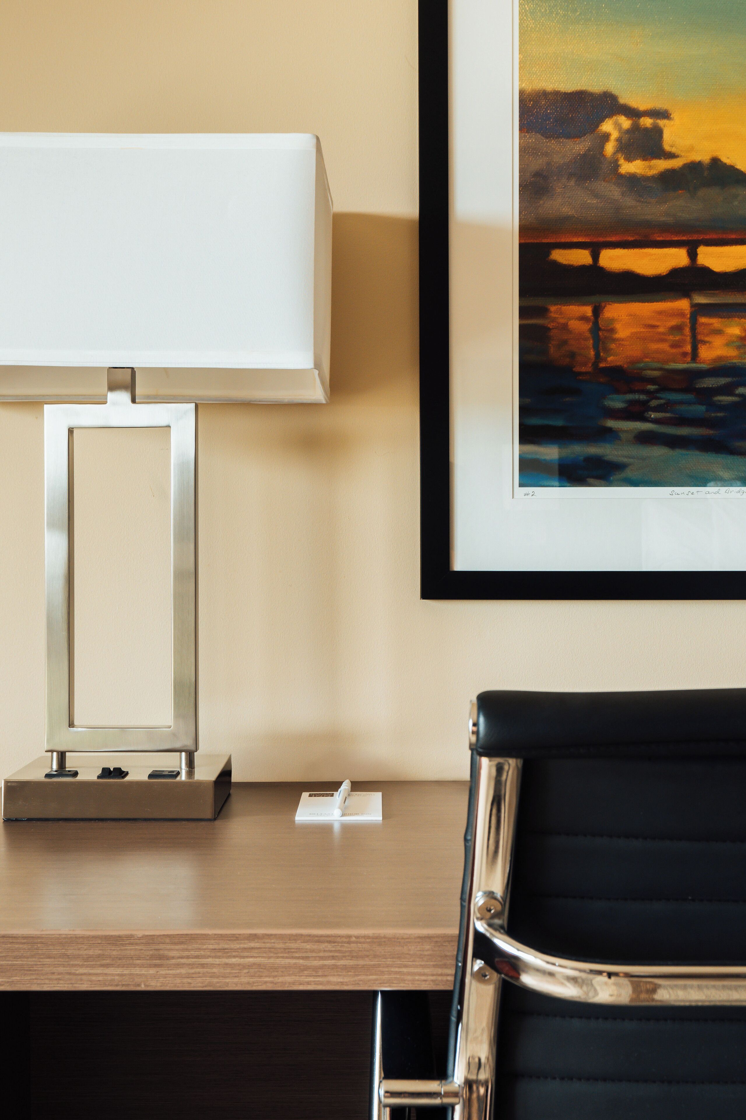 1 bedroom, desk, laptop workspace, blackout curtains