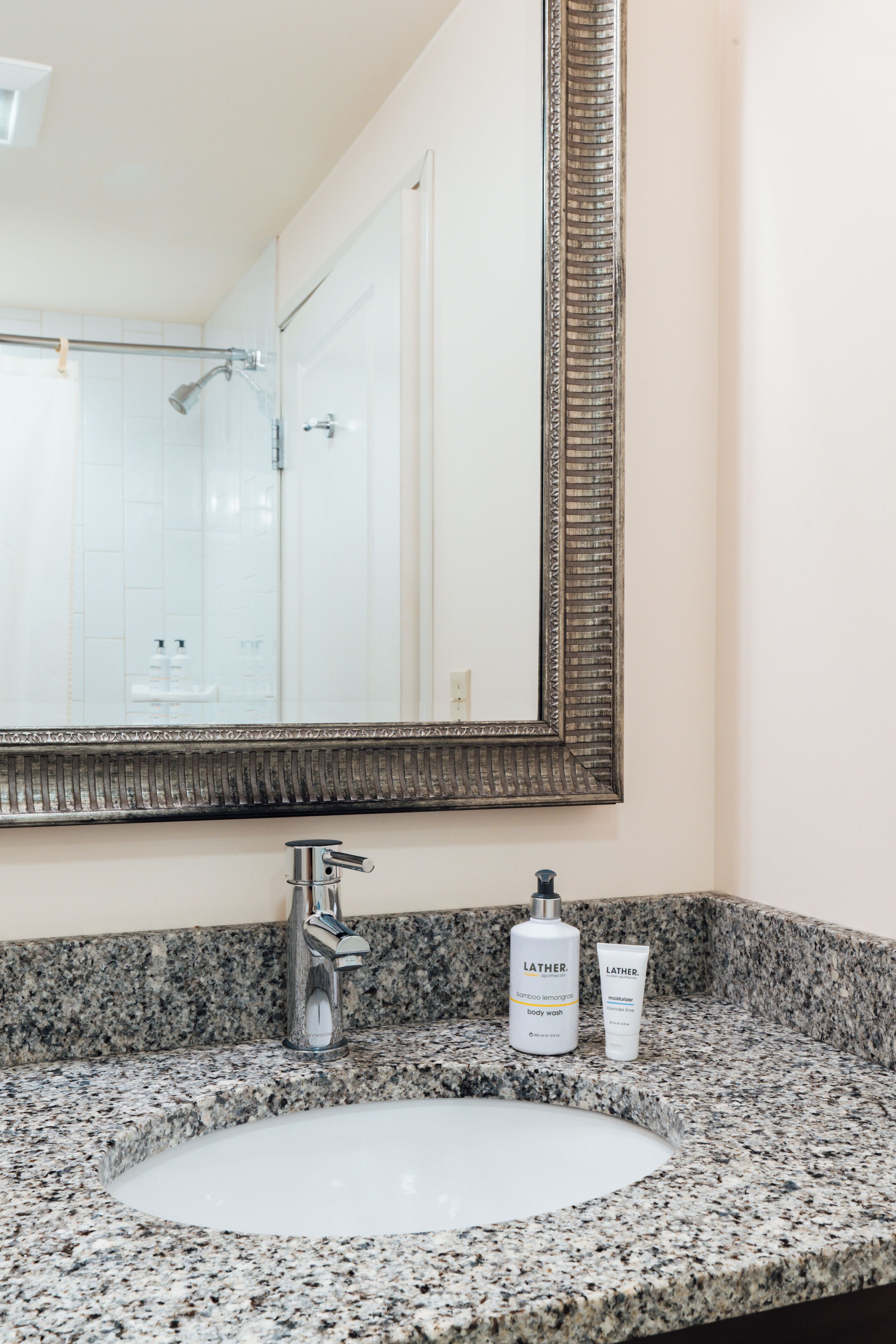 shower, free toiletries, hair dryer, heated floors