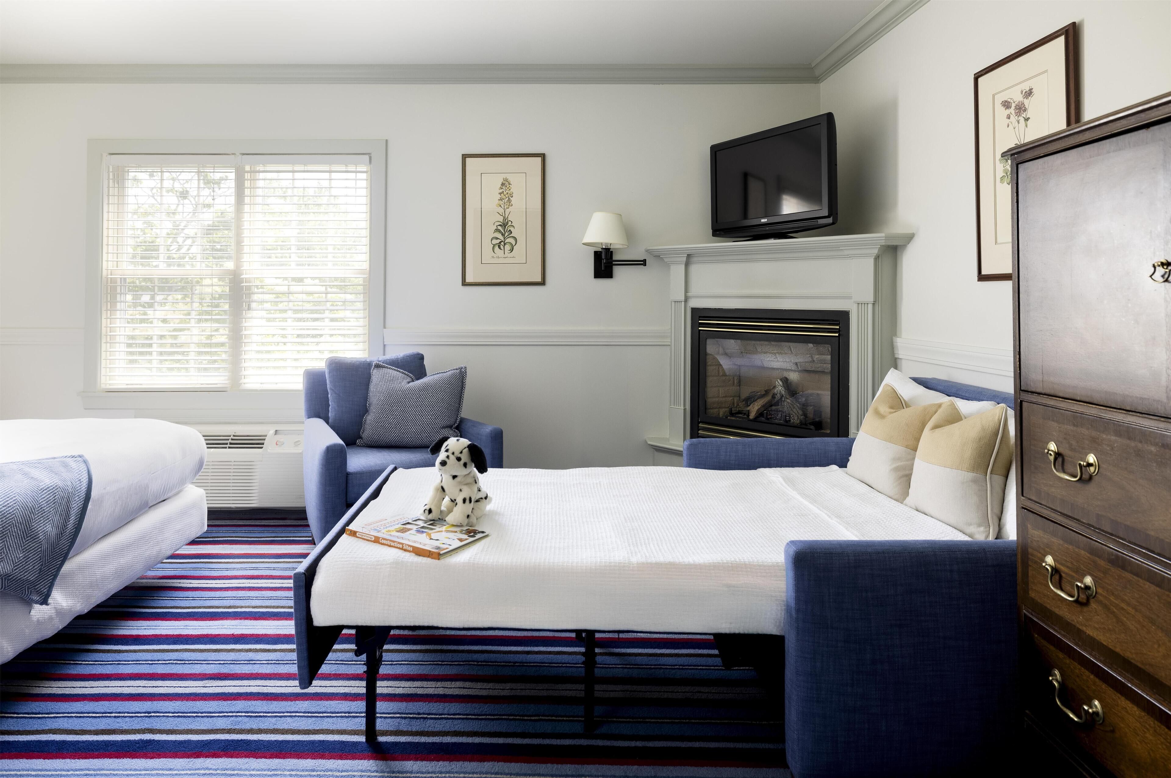 客房, 壁炉 (Dock Square King ) | 高档床上用品、羽绒被、特色装修、特色家居