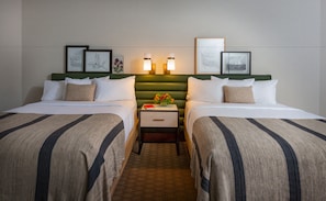 Pillowtop beds, desk, laptop workspace, blackout drapes