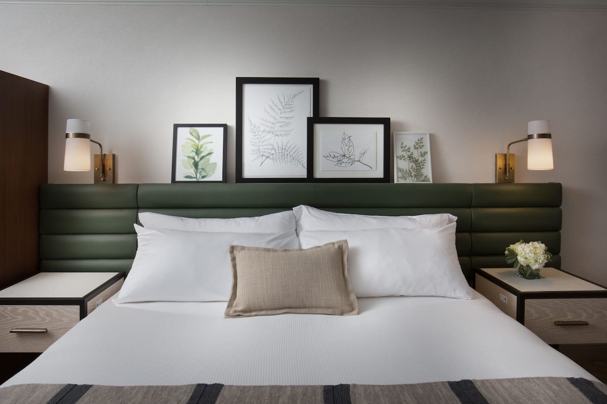 Pillow-top beds, desk, laptop workspace, blackout curtains