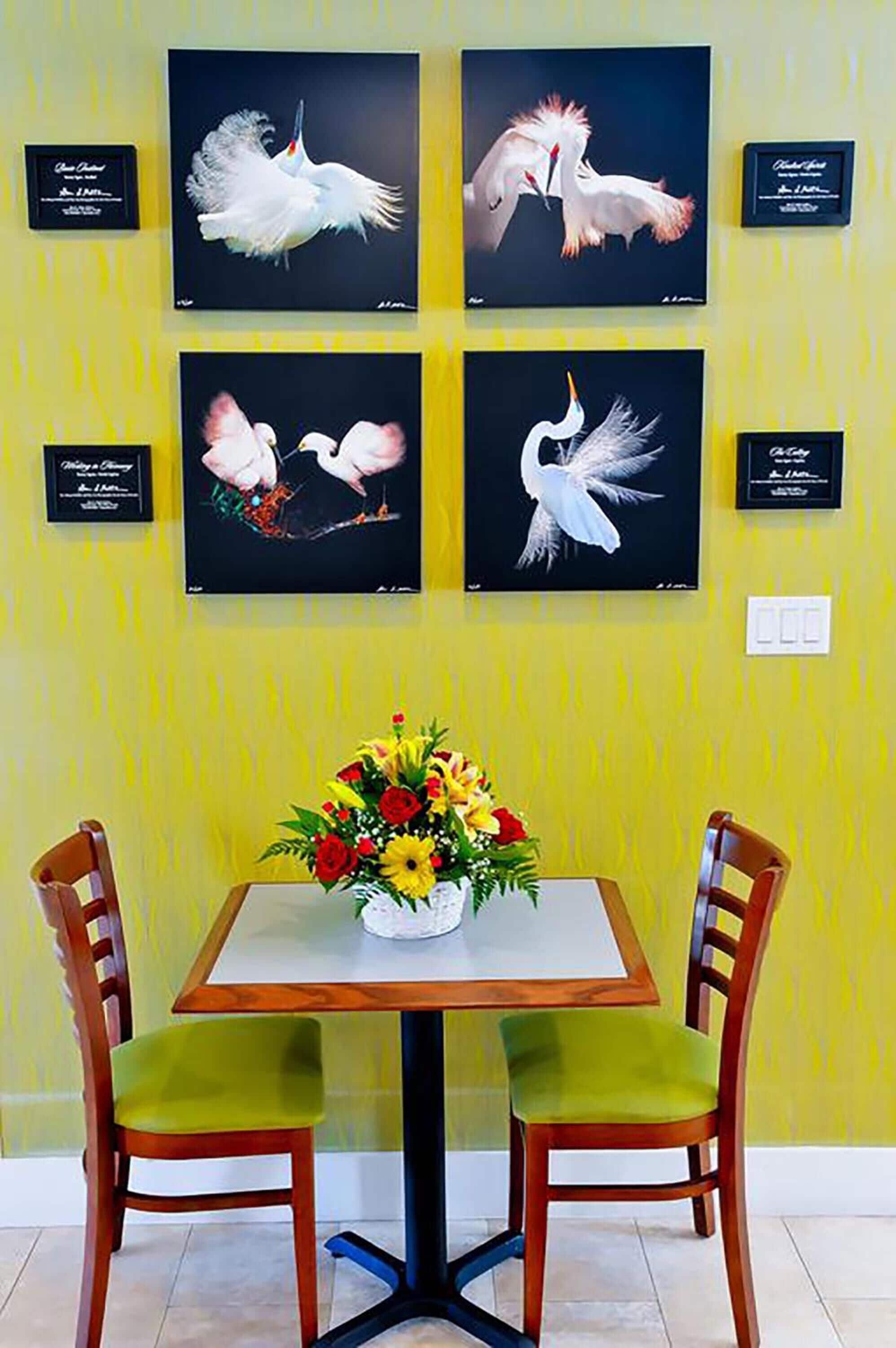 fridge, microwave, coffee/tea maker