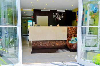 Reception area at Silver Palms Inn