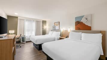 Habitación, 2 camas Queen size | Wifi gratis, despertador y ropa de cama