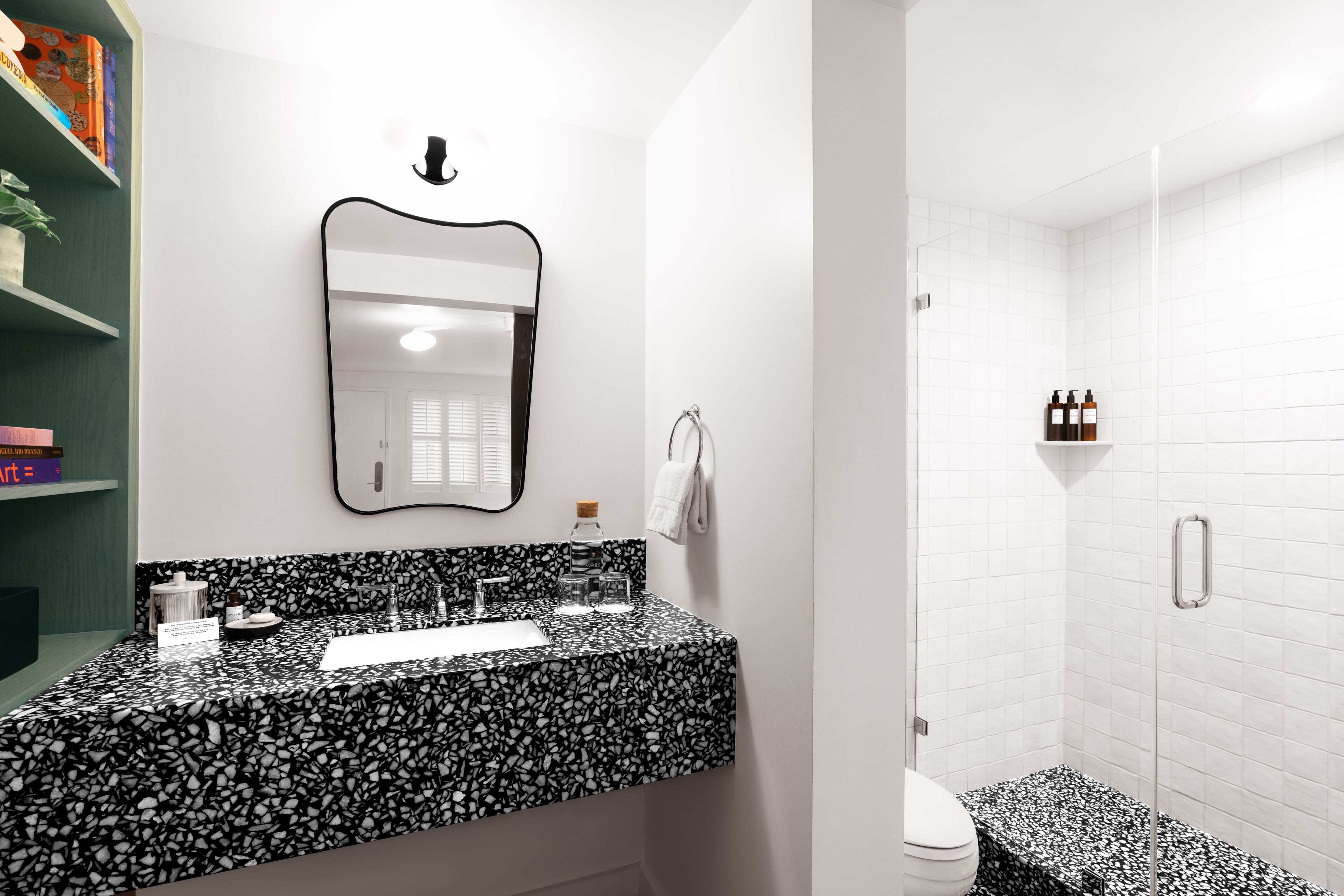 junior suite king (jsk) | bathroom | shower, rainfall showerhead, designer toiletries, hair dryer