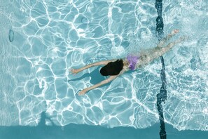 Outdoor pool, open 7:00 AM to 9:00 PM, sun loungers